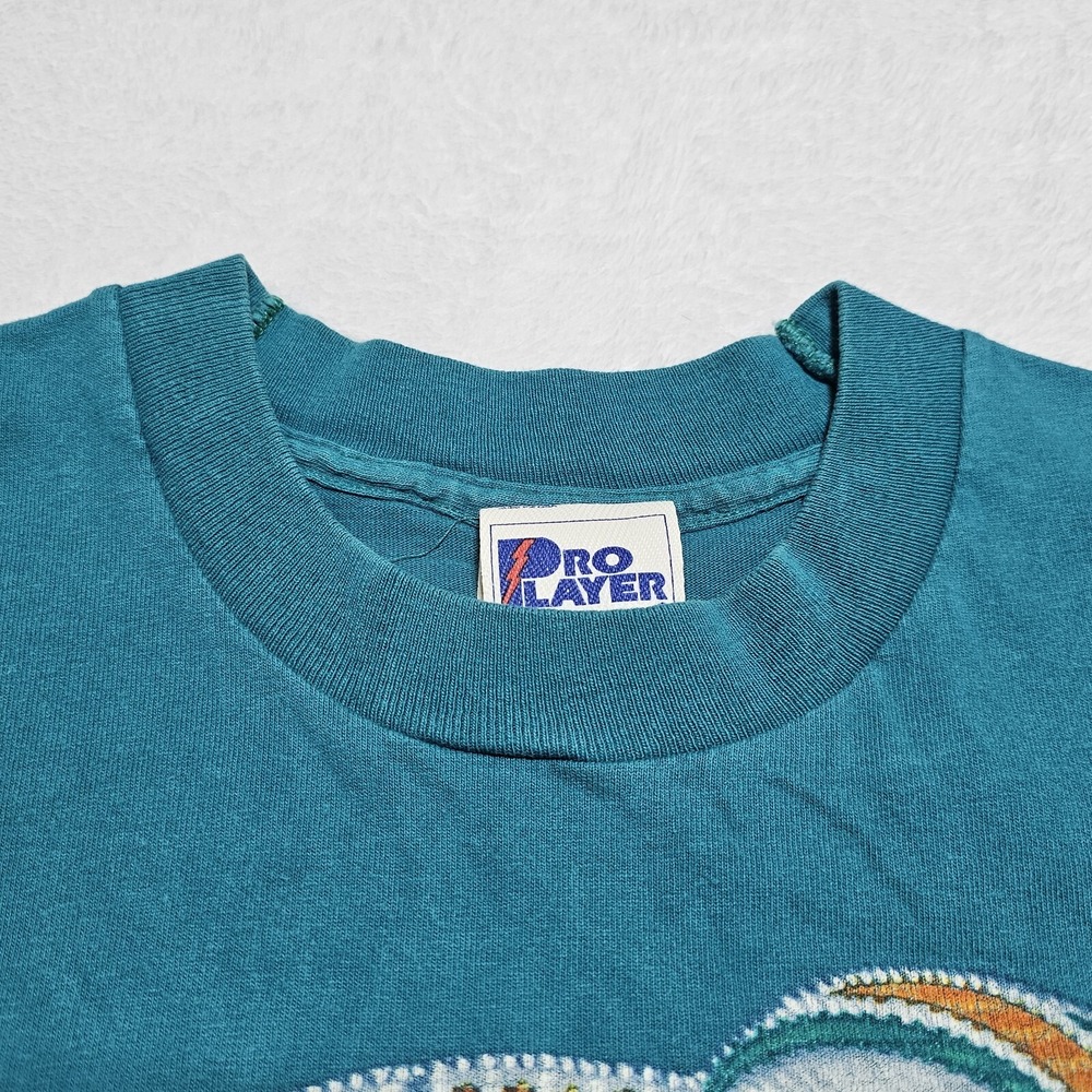 Vtg Miami Dolphins 90's Pro Player T Shirt Mens M NFL Old Logo Single Stitch - Picture 3 of 10